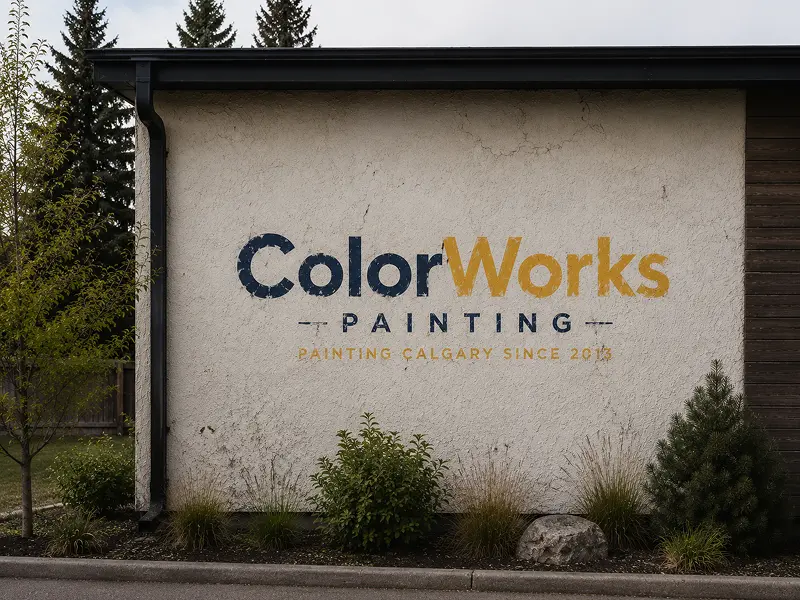 ColorWorks Painting office building showing the logo of the top-rated Calgary painting contractor.